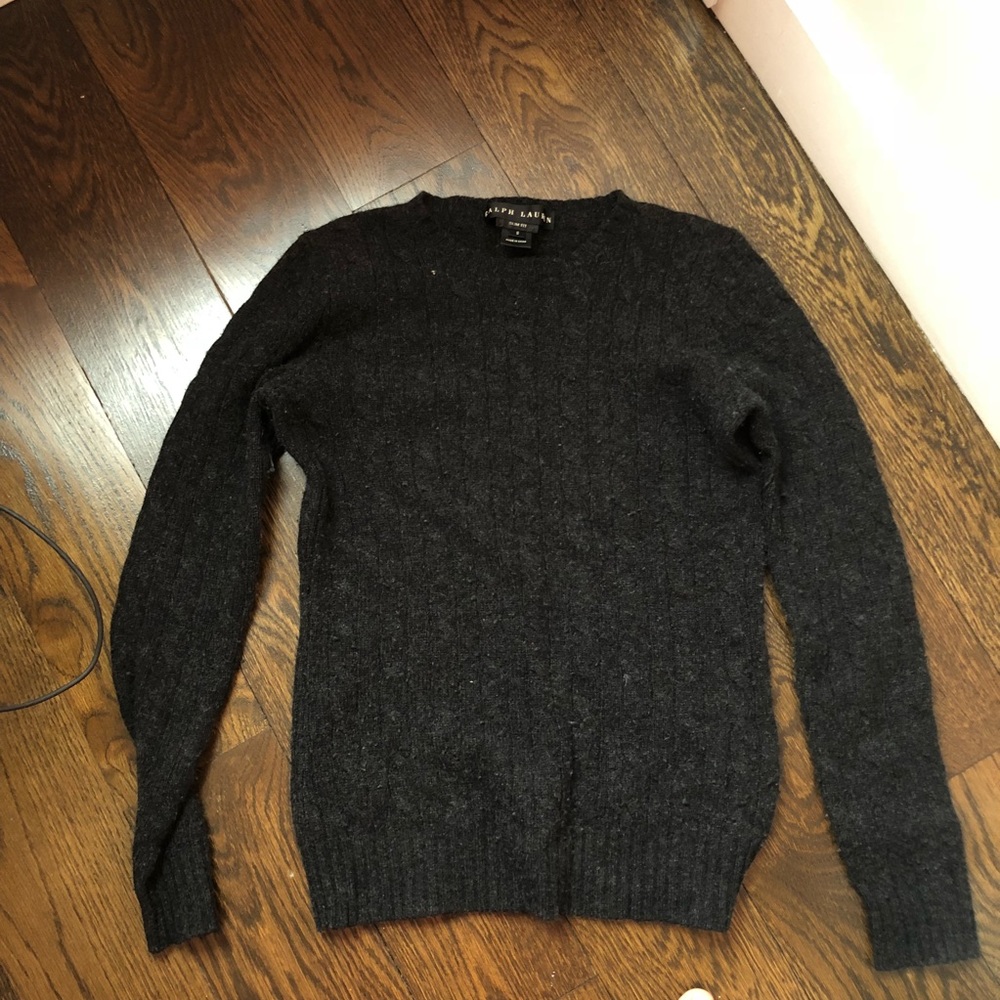 Dark Gray Ralph Lauren 100% Cashmere Sweater